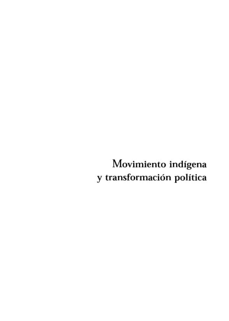 Reflexiones sobre el transformismo: movilización indígena y régimen político en el Ecuador (1990-1998)